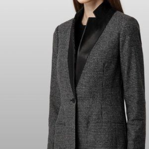 AllSaints wool coat with leather collar M